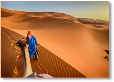 Camel trek in Merzouga dunes